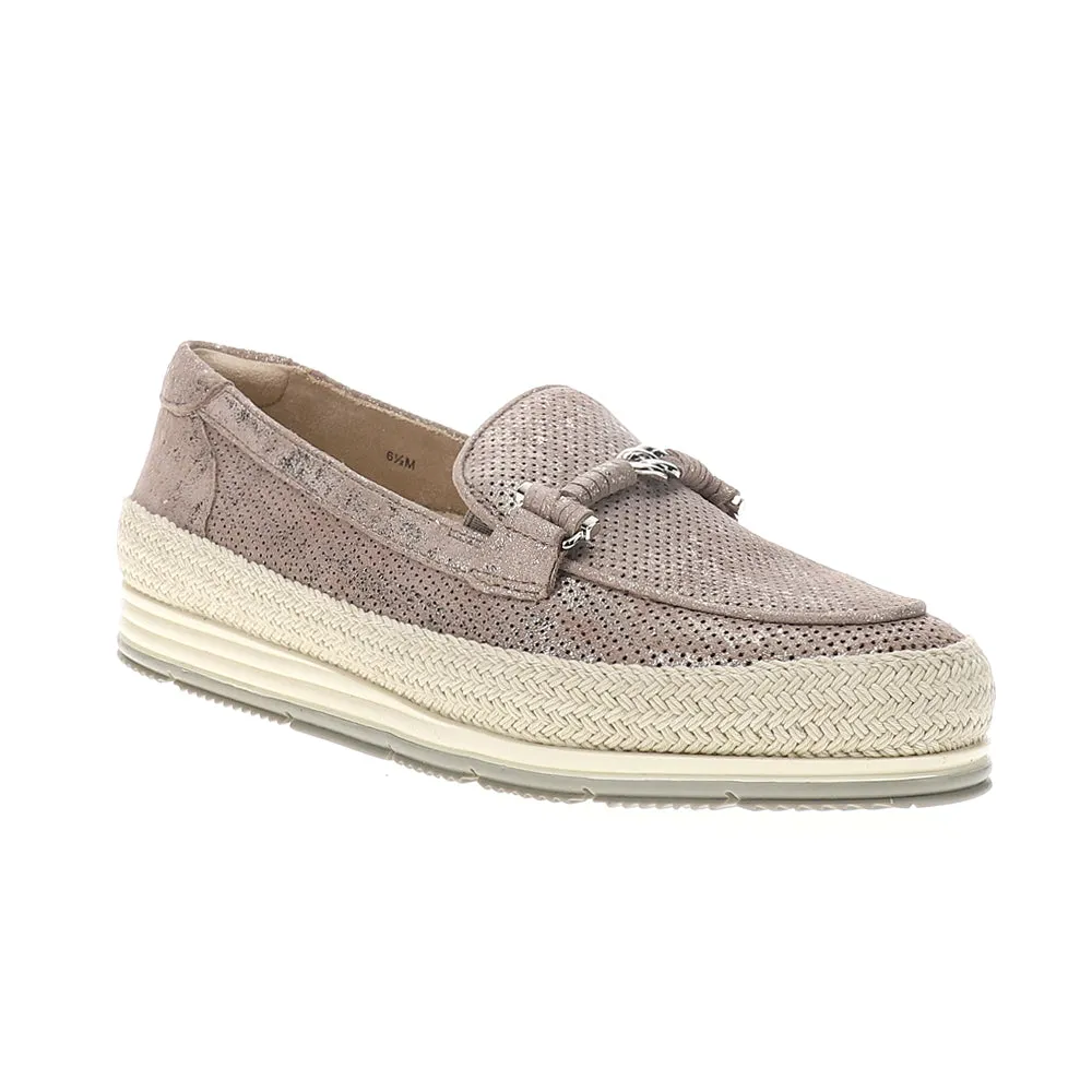 Quarzi Athleisure Metallic Perforated Slip On Loafers