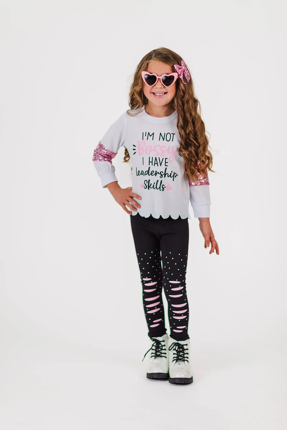 "I'm Not Bossy I Have Leadership Skills" Sequin Legging Set