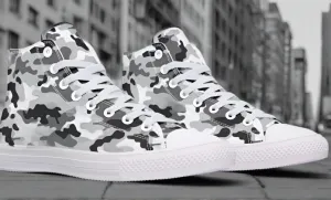 RAAD™ - High-top Canvas Sneakers - Urban White Camo/White Soles