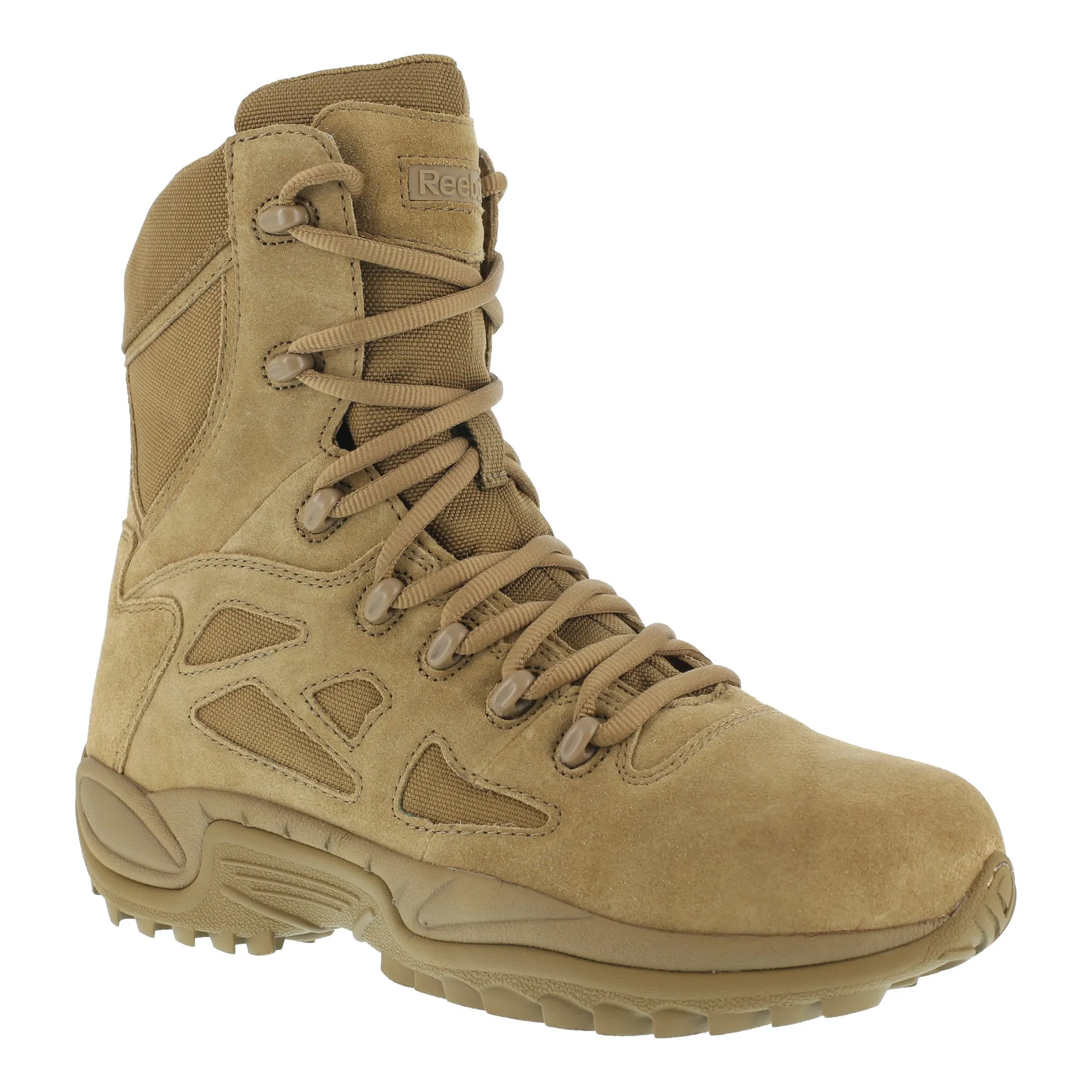 Reebok Mens Coyote Leather Military Boots Stealth 8in Rapid Response