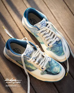 Retro Starry Night Painting Board Sports Unisex Casual Shoes