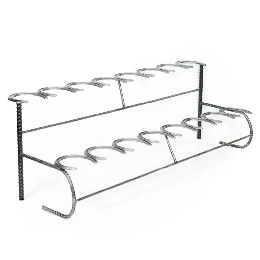 Rustic Double Decker Horseshoe Boot Rack - 8 pairs