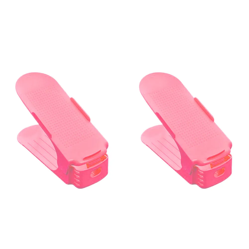 Shoe Double Decker - Efficient Space-Saving Organizer- Pink - 2 Pack