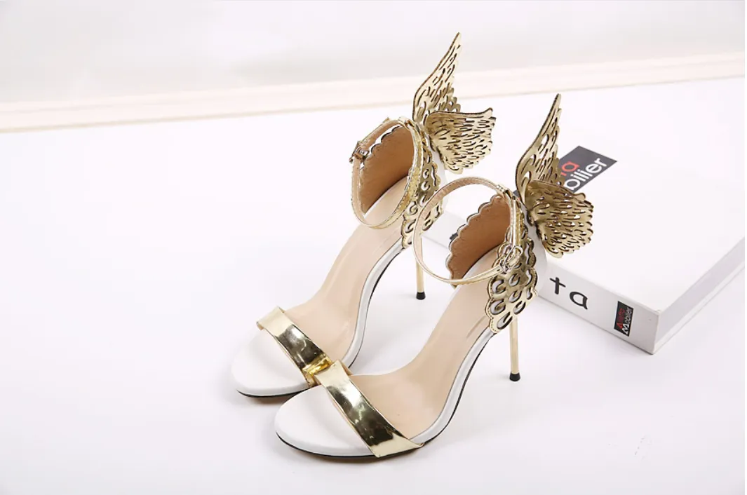 Sleek Toe Pumps Female Stiletto High Heels Butterfly Wings