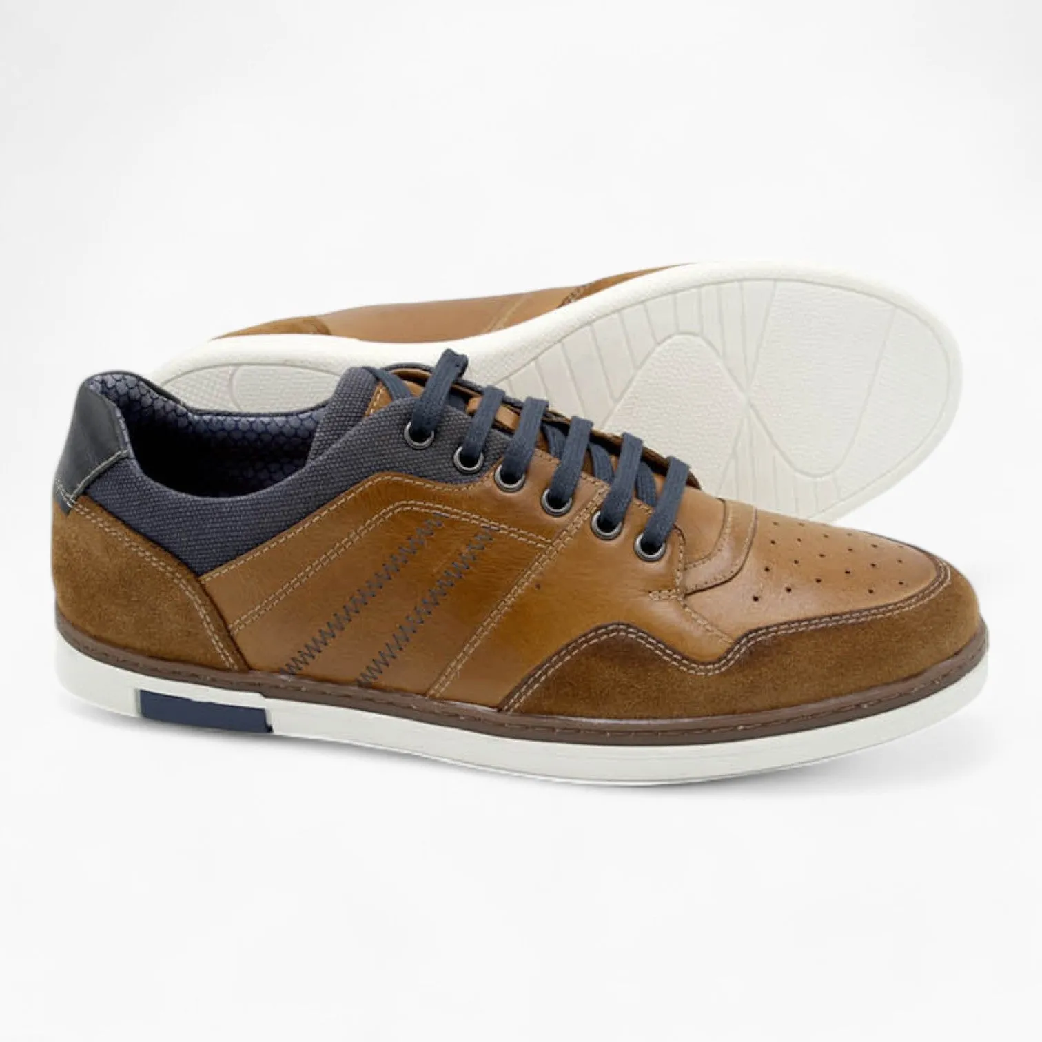 Sord Tan Casual Men's Shoe with Navy Detailing by Dubarry