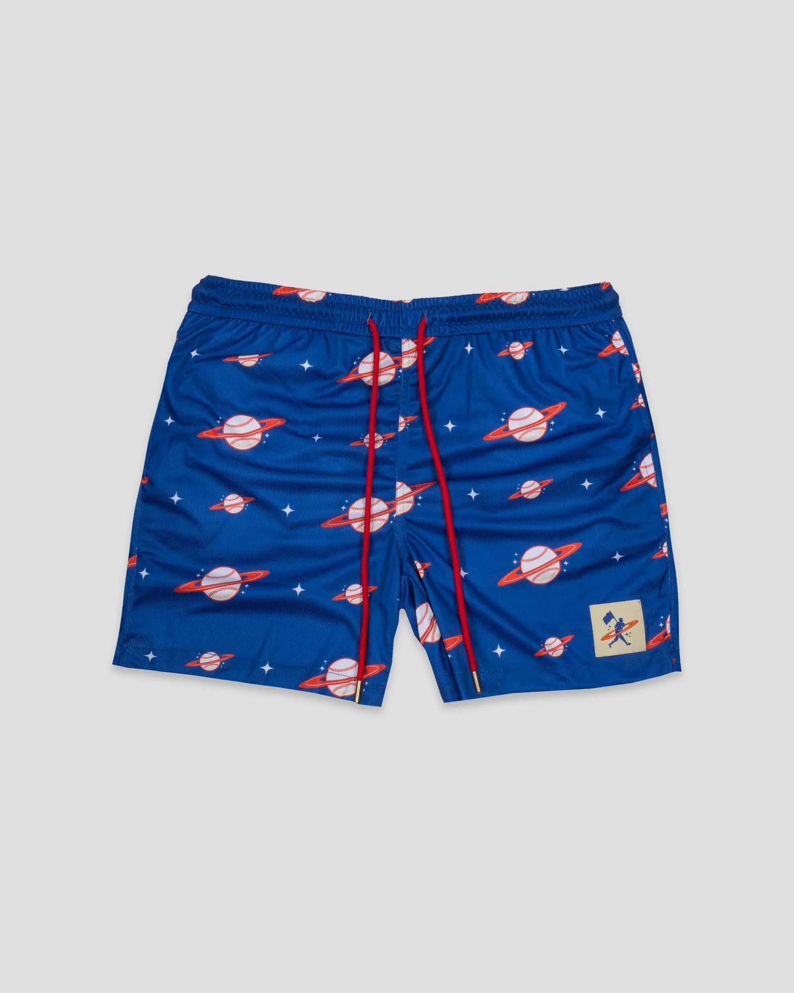 Space Ball Diamond Air Youth Mesh Shorts - Blue and Orange