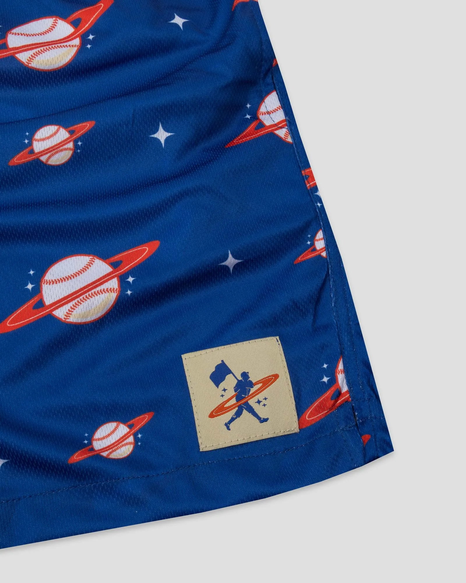 Space Ball Diamond Air Youth Mesh Shorts - Blue and Orange