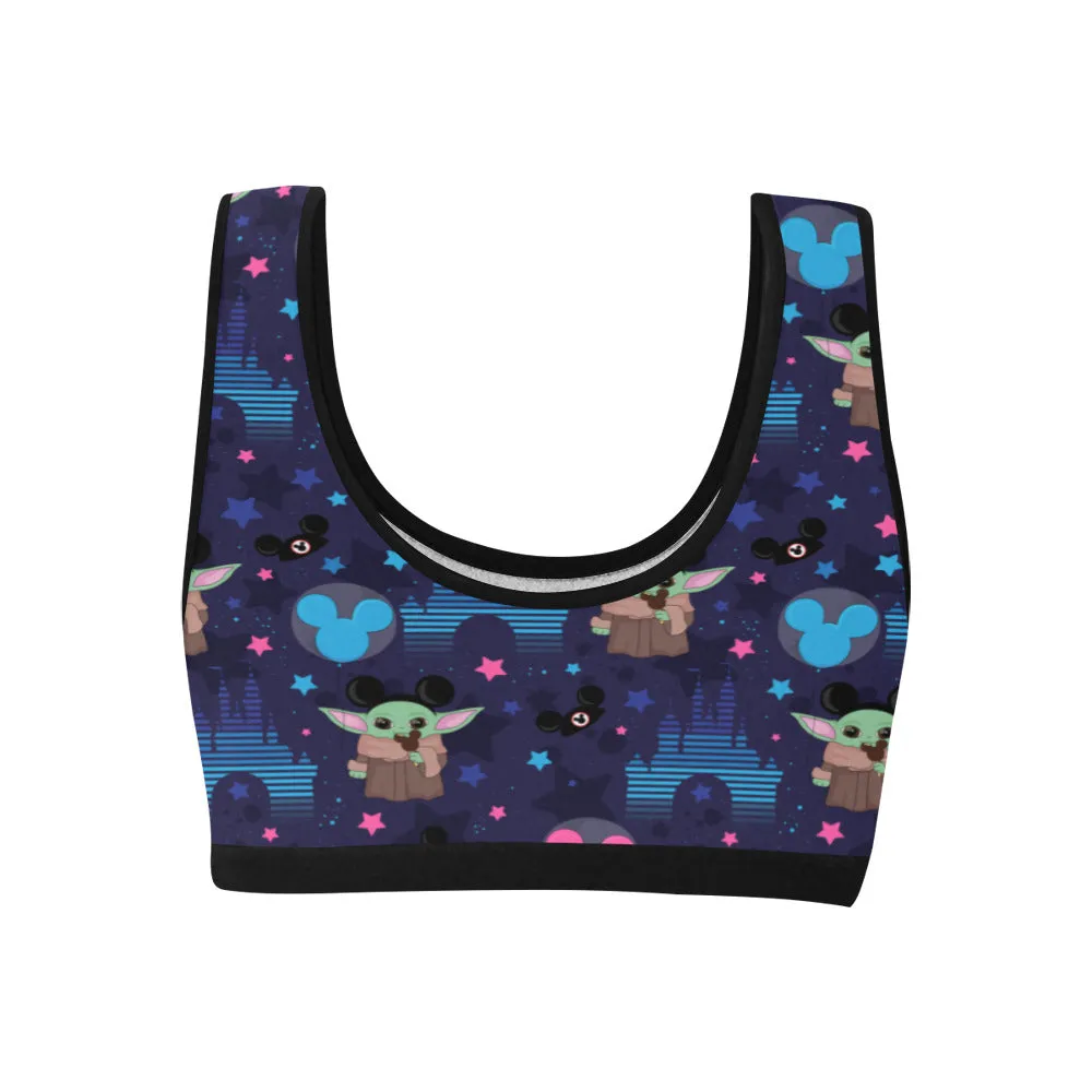 Star Wars Baby Yoda Castle Women's Athletic Sports Bra