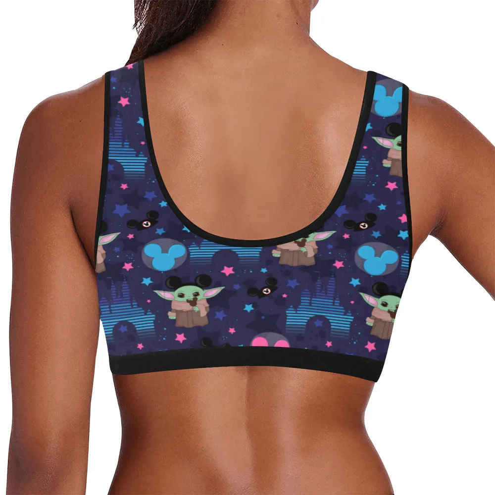 Star Wars Baby Yoda Castle Women's Athletic Sports Bra