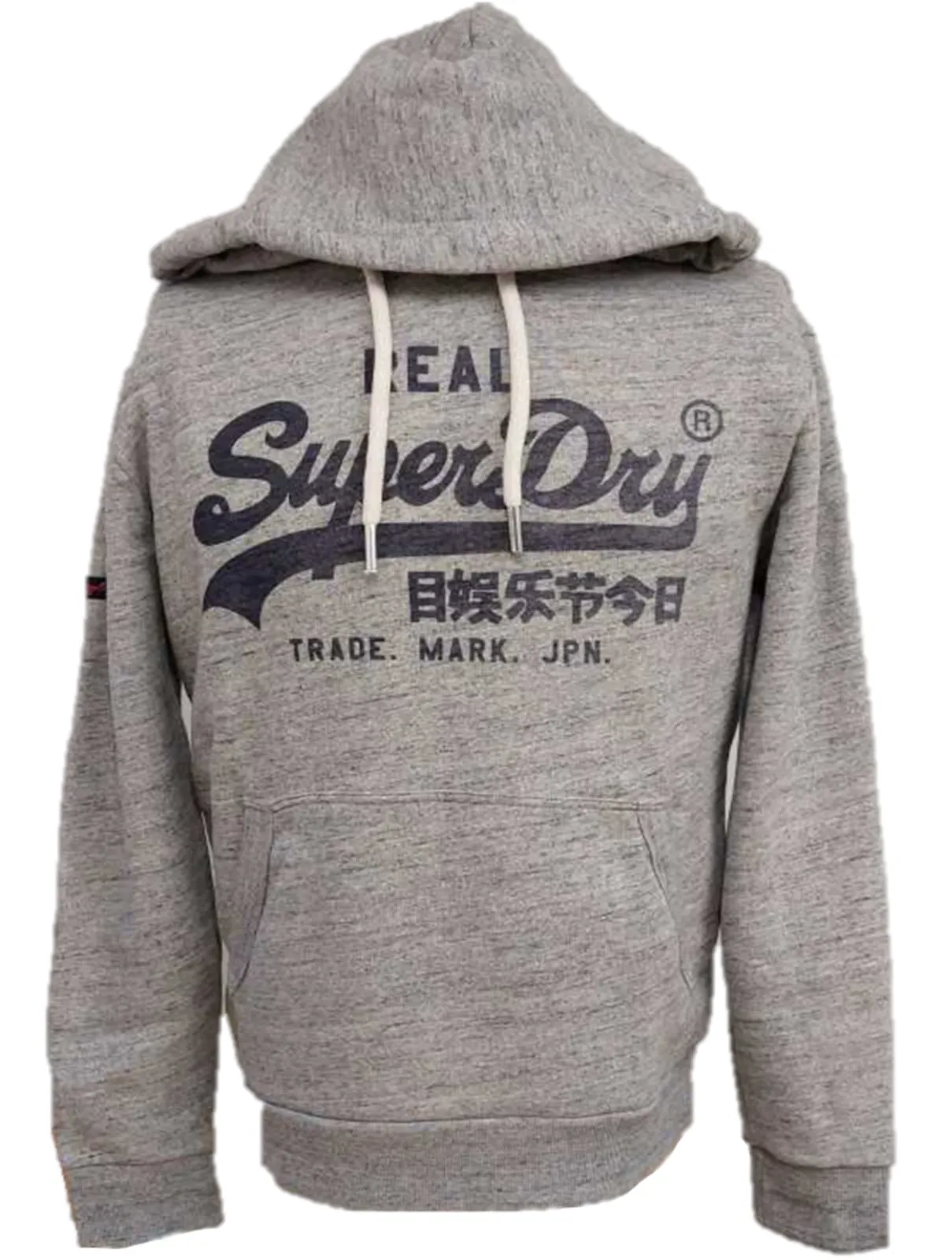 Superdry Mens Hoodie Grey Athletic Full Sleeve Fleece Hoodie