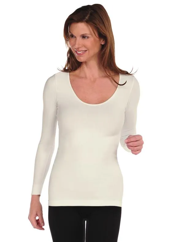 Tees by Tina Shapewear Long Sleeve Top - Black, Charcoal, Cream