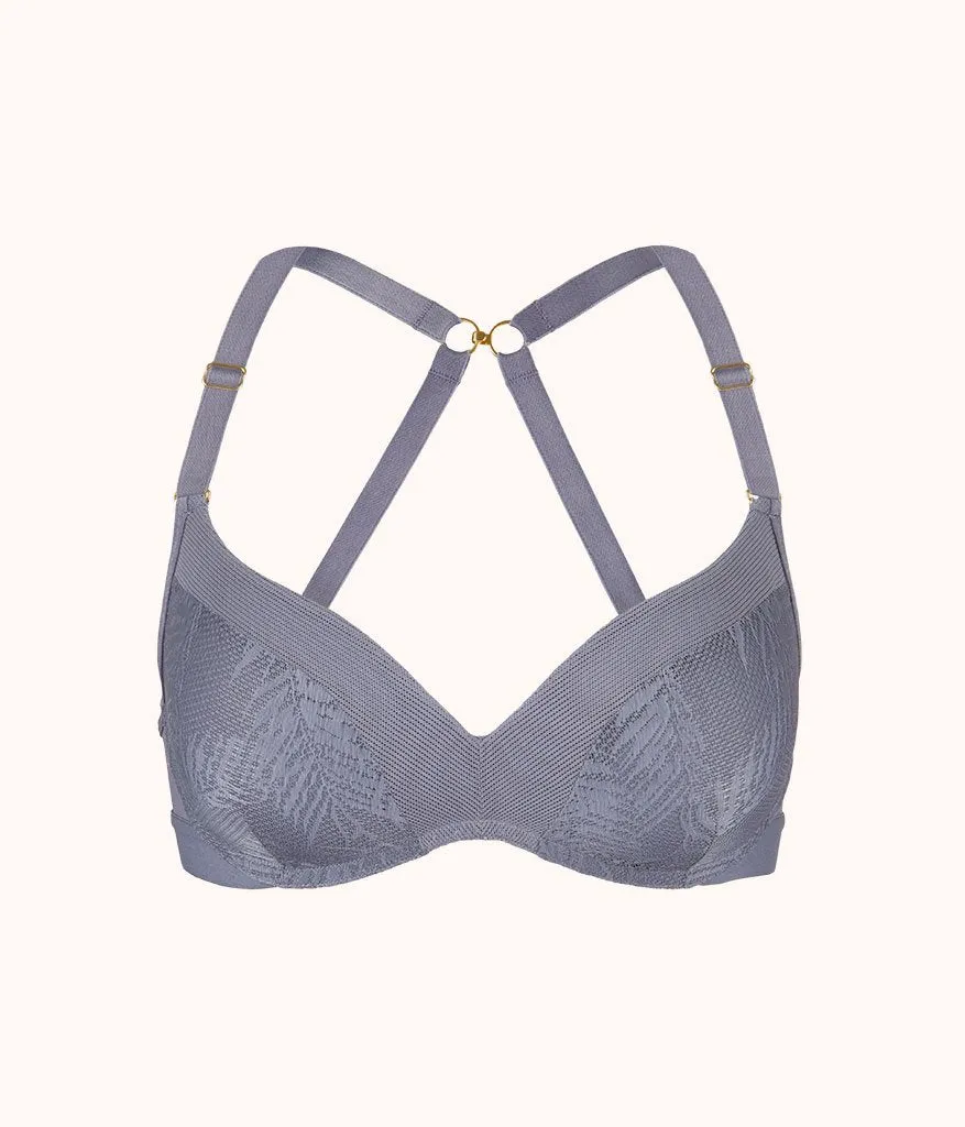 The Smooth Lace No-Wire Push-Up Bra: Smoke