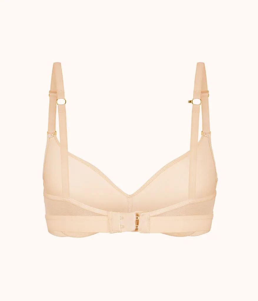 The Smooth Lace No-Wire Push-Up Bra: Toasted Almond