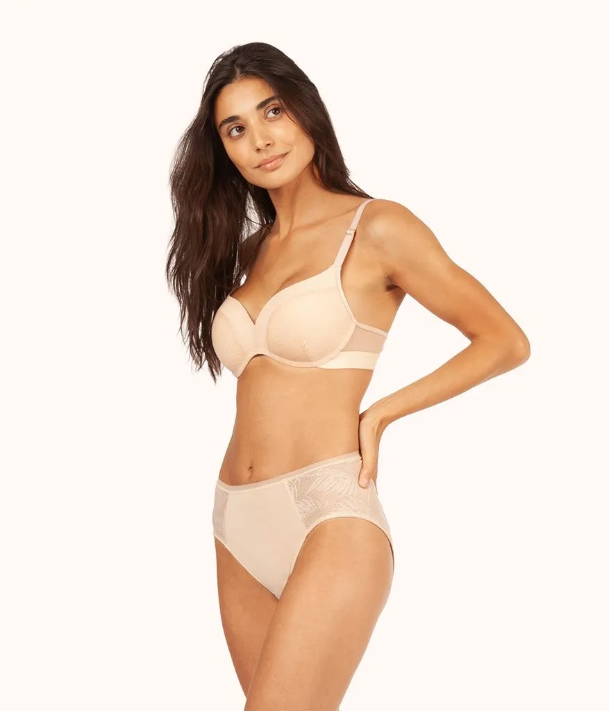 The Smooth Lace No-Wire Push-Up Bra: Toasted Almond