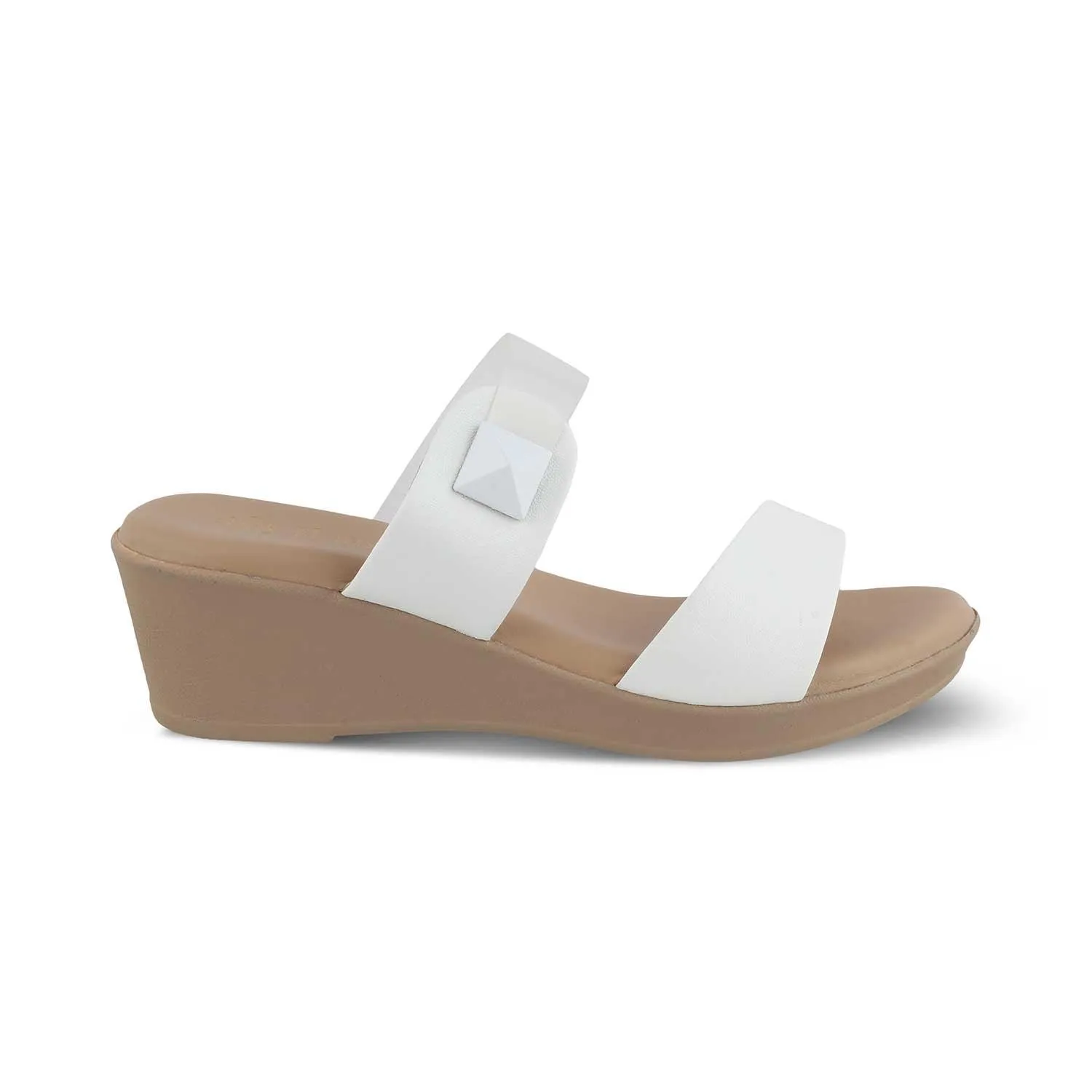 The Vios White Women's Dress Wedge Sandals Tresmode