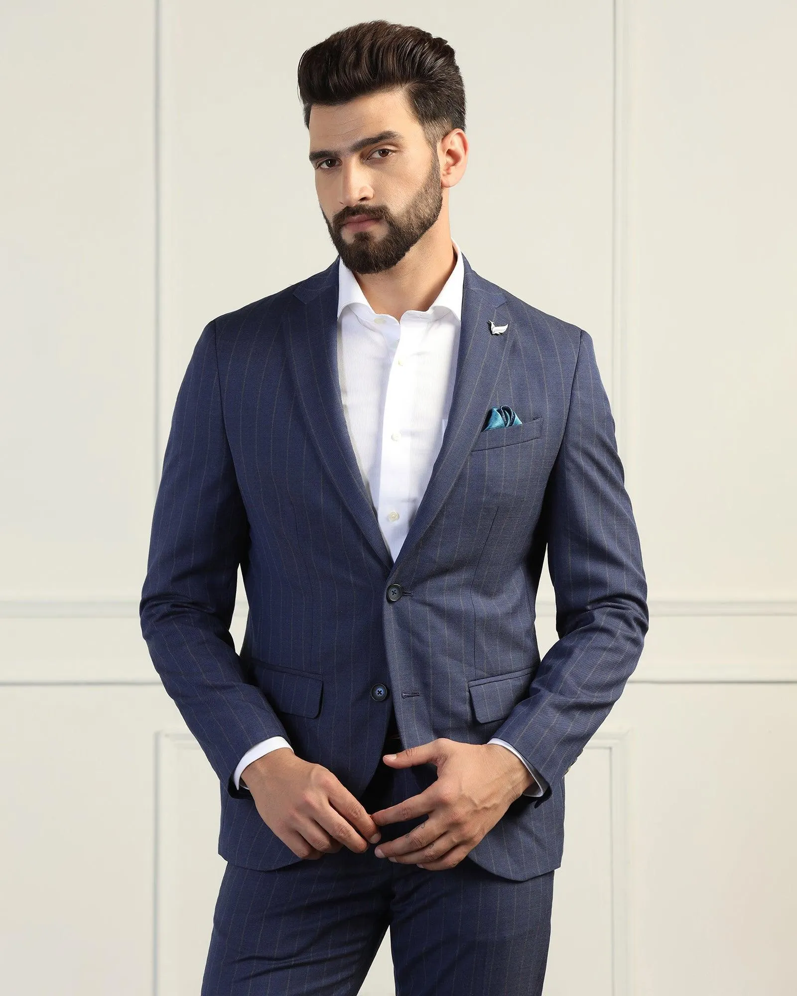 Two Piece Navy Stripe Formal Suit - Bertie