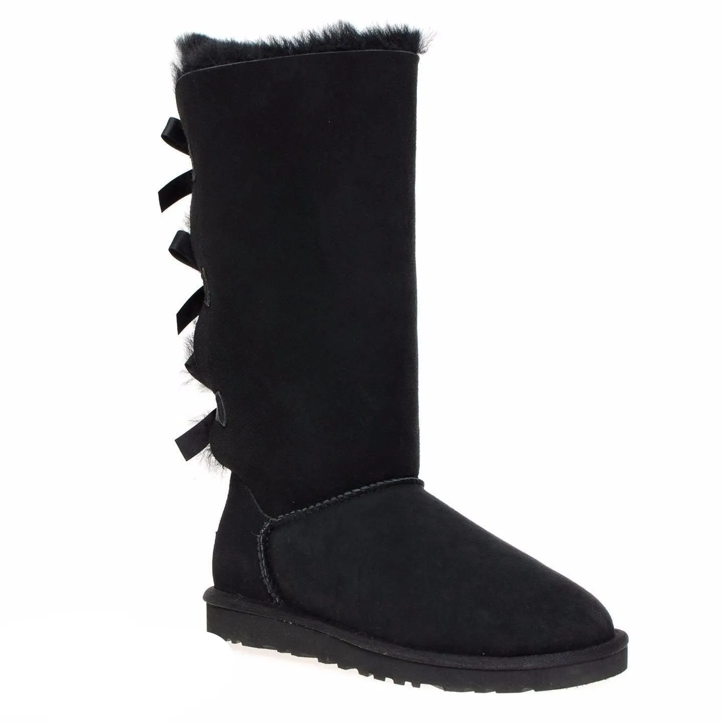 UGG Bailey Bow Tall Black Boots - Youth