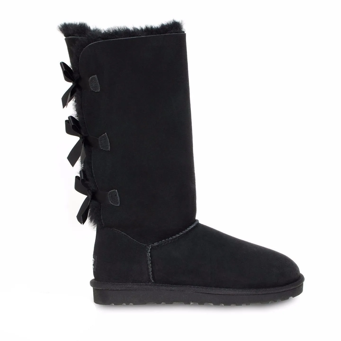 UGG Bailey Bow Tall Black Boots - Youth