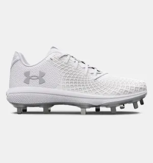 Under Armour Glyde 2 MT Womens Metal Fastpitch Cleat - White/Metallic Silver