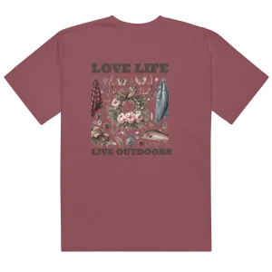 Unisex garment-dyed heavyweight t-shirt Exclusive Love Life Live Outdoors MRRL&O Print Designs