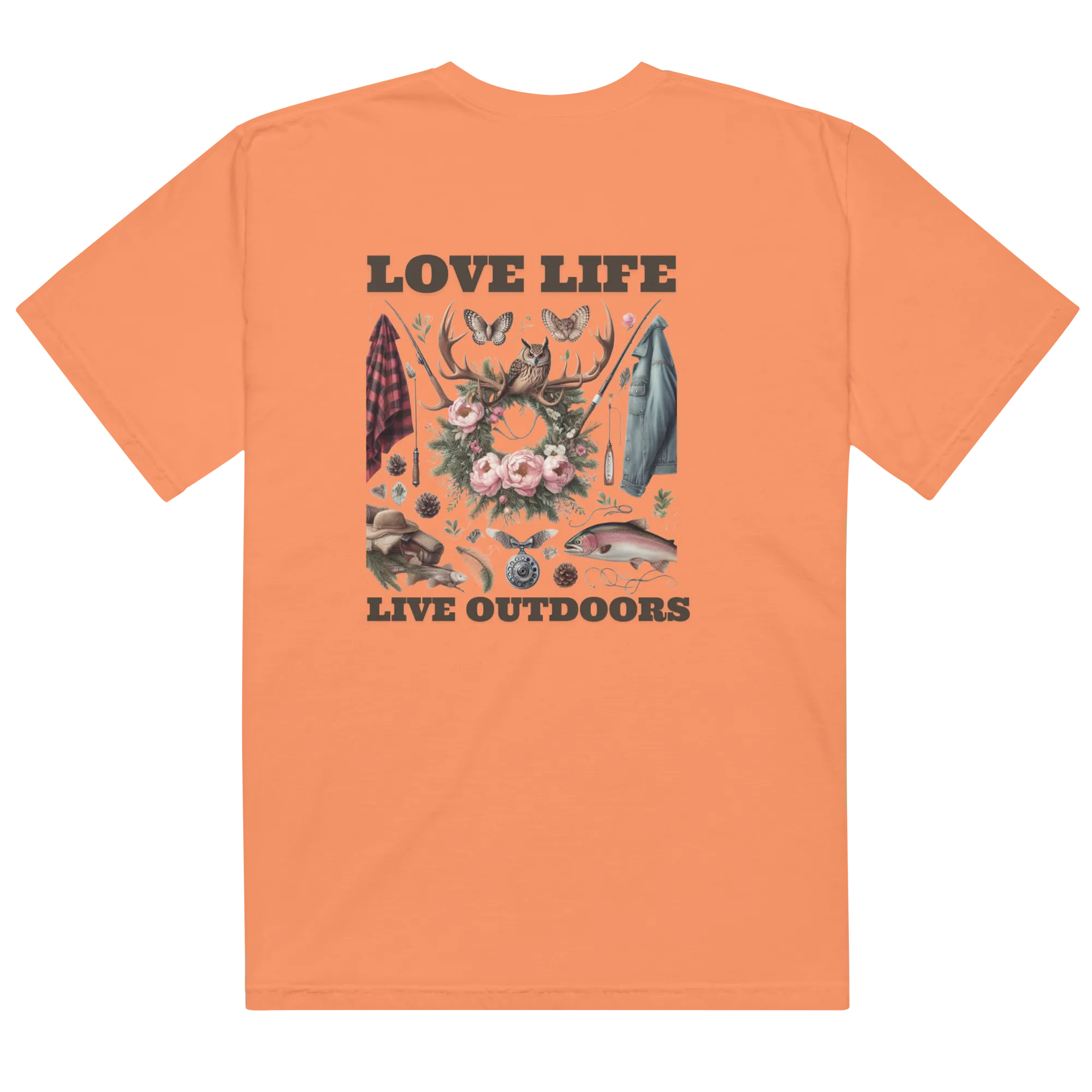 Unisex garment-dyed heavyweight t-shirt Exclusive Love Life Live Outdoors MRRL&O Print Designs