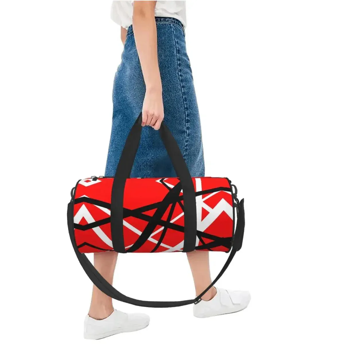 Van Halen Gym Bag | Vintage Rock-Inspired Sports Duffle with Shoe Compartment | Unisex Travel Handbag