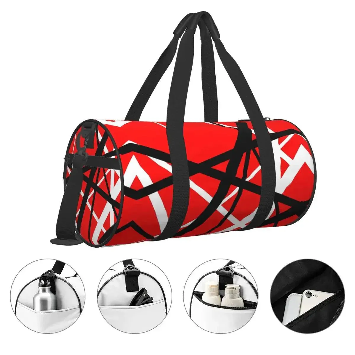 Van Halen Gym Bag | Vintage Rock-Inspired Sports Duffle with Shoe Compartment | Unisex Travel Handbag