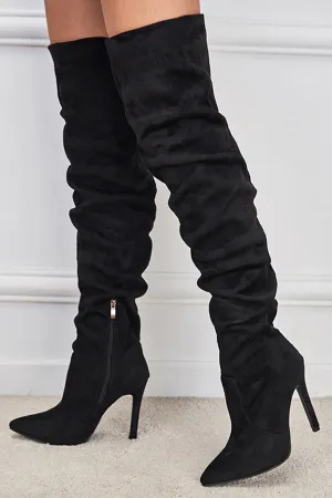 Versatile Ruched Zipper Long High Boots