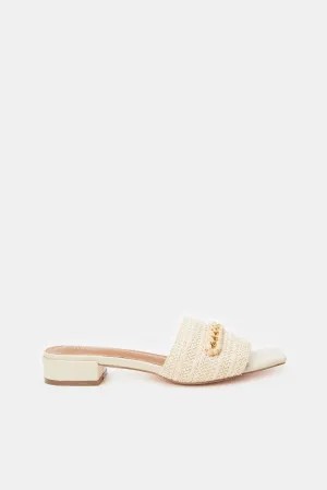 Women Beige Block Heel Sandal