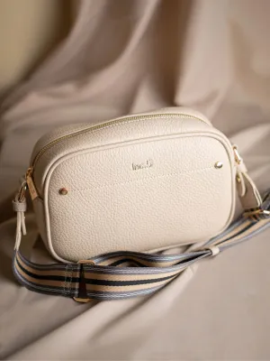 Women Off White Structured Sling Bag