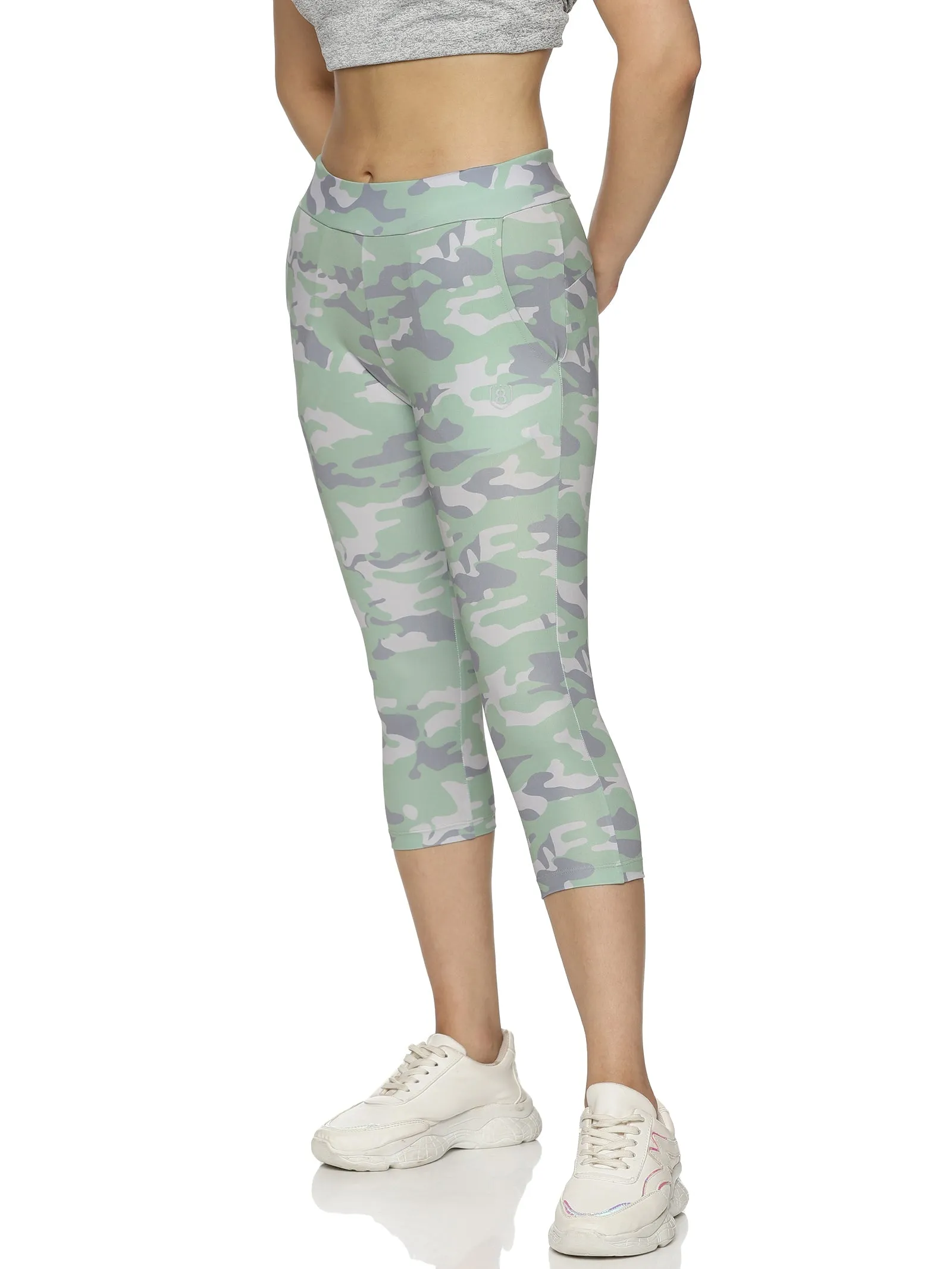 Women's Camouflage Slim-Fit Elasticated Capris