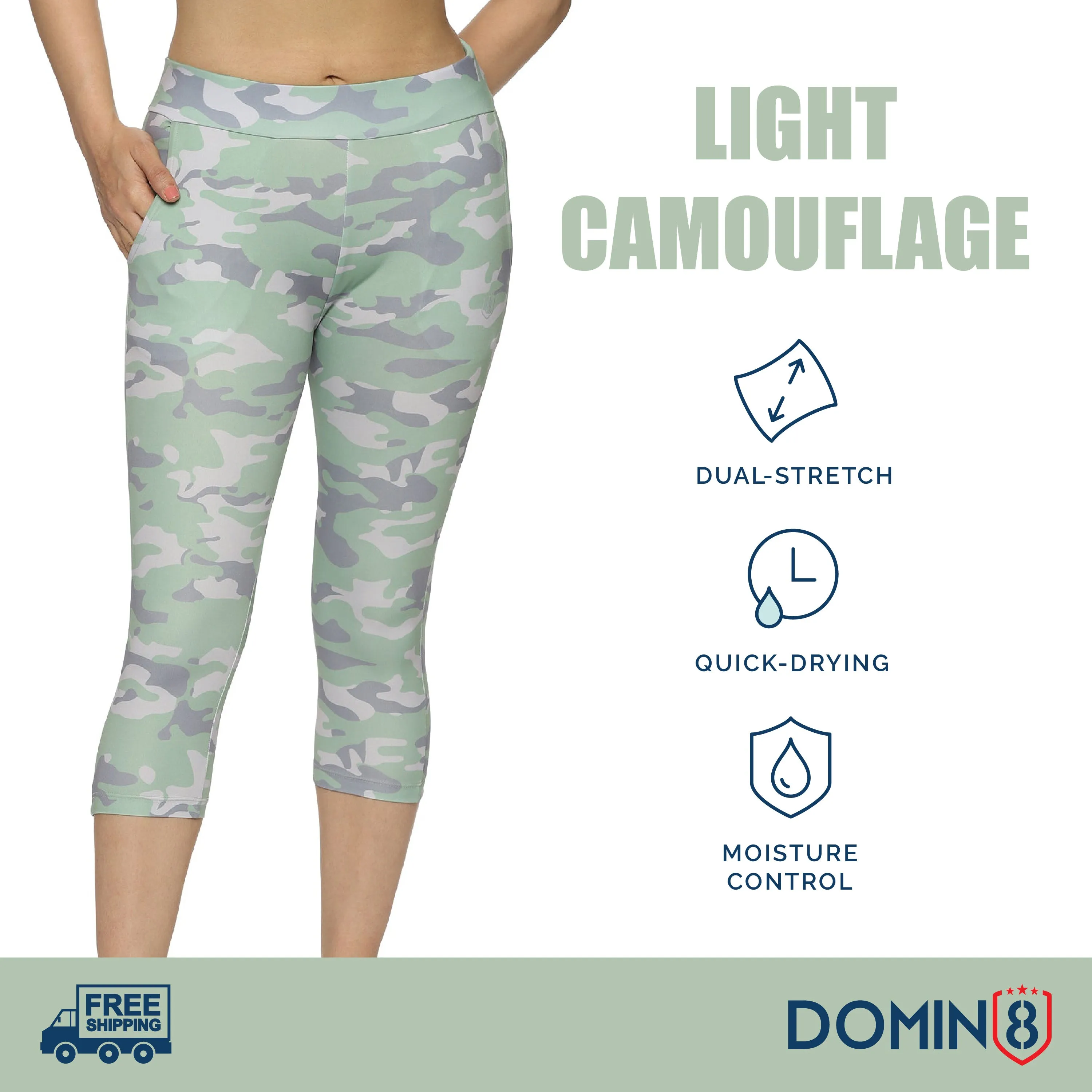 Women's Camouflage Slim-Fit Elasticated Capris