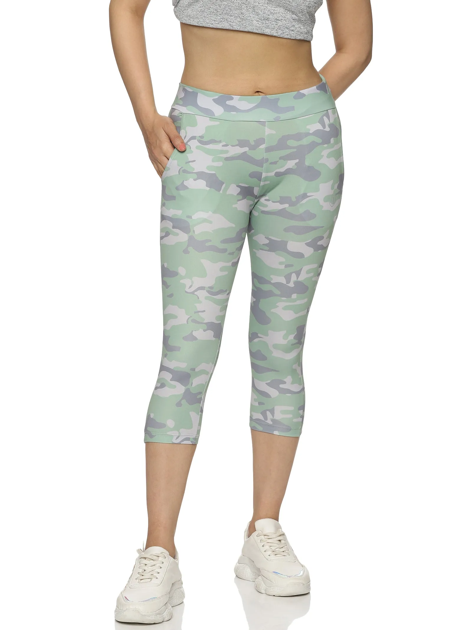 Women's Camouflage Slim-Fit Elasticated Capris