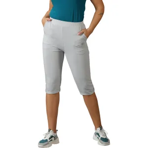 Women's Regular Fit Capri with Elasticated Waist & Side pockets