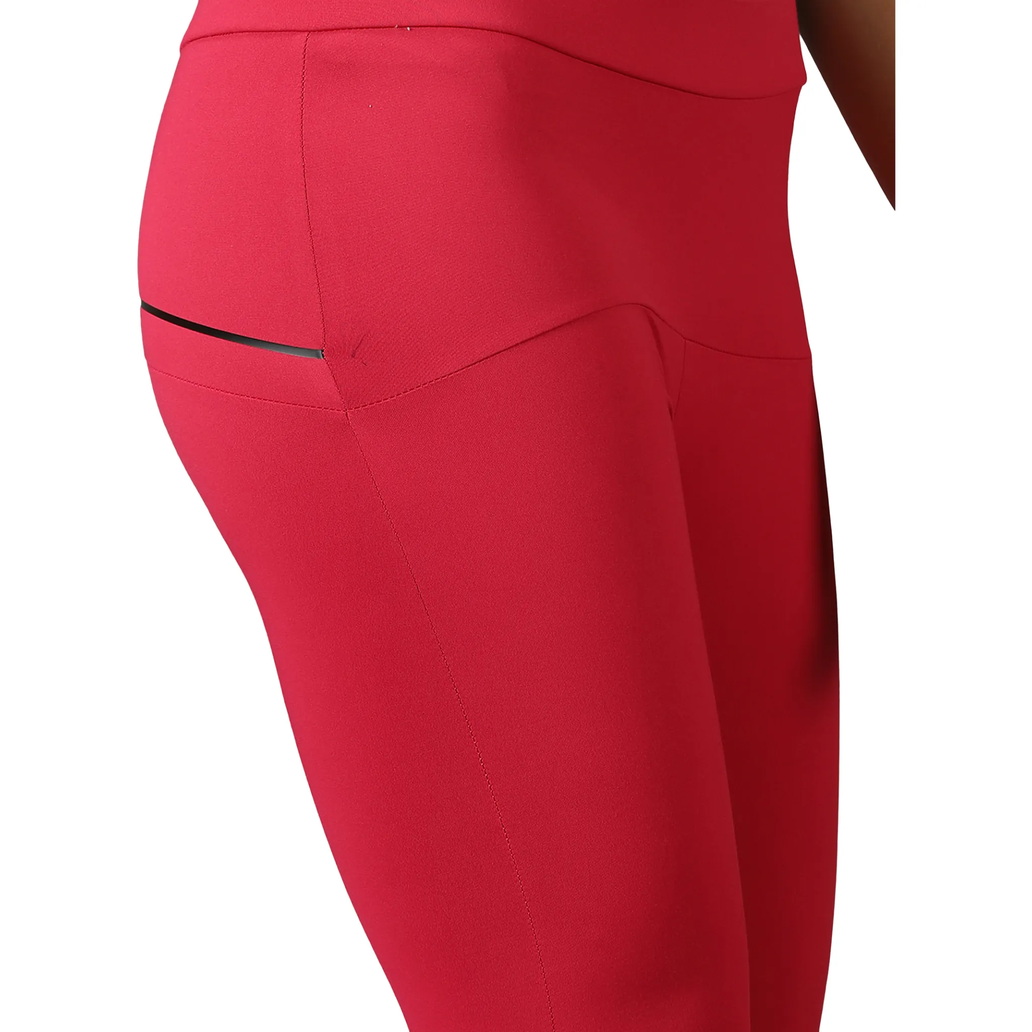 Women's Slim-Fit Tights with Elasticated Waist & Zipper Pocket